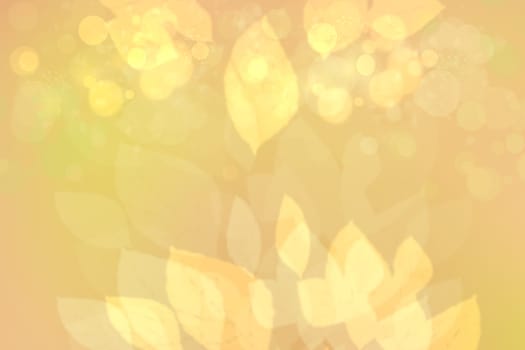 Autumn background. Abstract festive autumn gradient golden pastel bright background texture with leaves. Indian summer. Space.