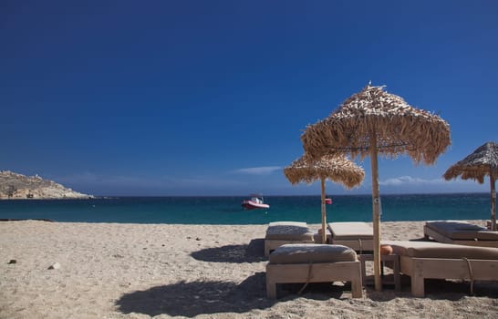 beautiful beach in Mykonos  Greece