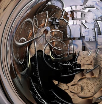 Faceless man and time spirals