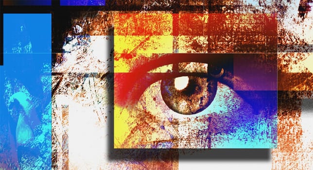 Surreal digital art. Human's eye