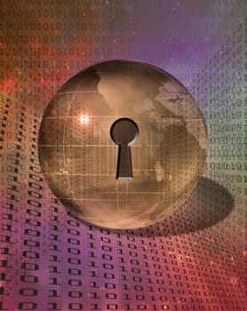 Earth Binary Code and Key. Internet