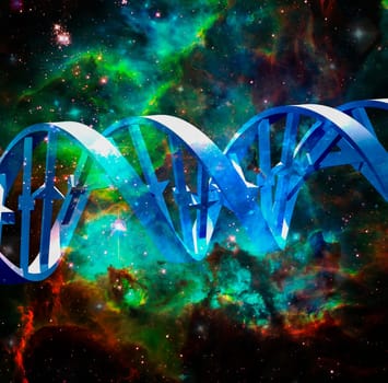 DNA strand in vivid space