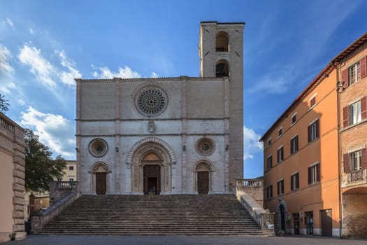 the gothic cathedral of Santa Maria Assunta on Piazza del Popolo in Todi, Umbria, Italy