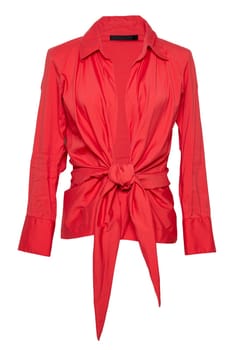Summer blouse. A elegant female red summer blouse isolated on a white background. Women summer fashion.