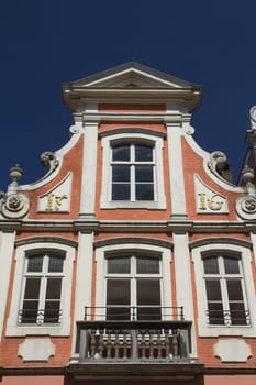 Ancient house  in Bruges (Flanders, Belgium). Front view.