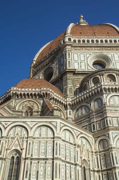 Closeup of Brunelleschi’s Dome (Santa Maria del Fiore) in Florence (Tuscany, Italy)