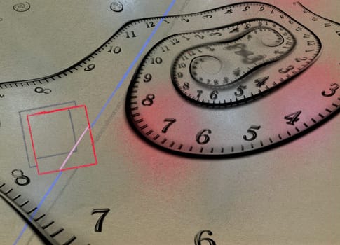 Time spiral. Abstract composition with geometric figures
