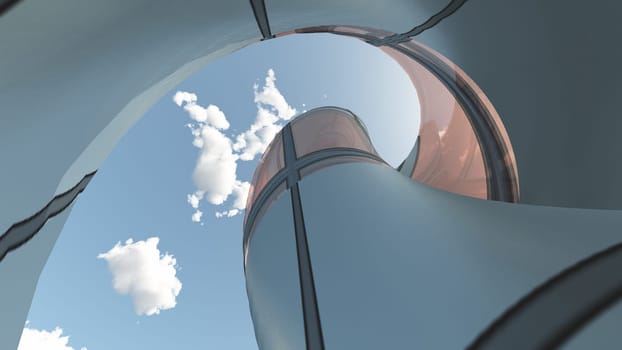 Contemporary Architecture. Steel and glass