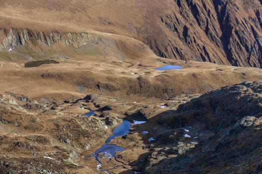 Geamanu de Jos Lake, Geamanu de Sus Lake and Musetescu Lake in Fagaras Mountains, Romania