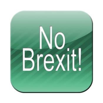 no brexit - 3D button - symbol
