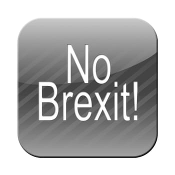 no brexit - 3D button - symbol