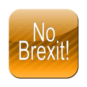 no brexit - 3D button - symbol