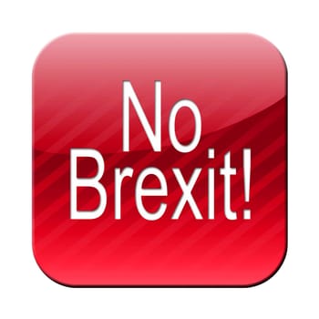 no brexit - 3D button - symbol