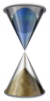 Planet Earth inside hourglass