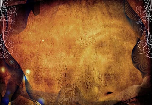 Art background with whorls and lights