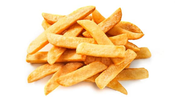Bunch of pommes frites isolate background for advertising constructions.