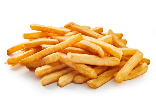 Long cut french fries, deep fried chips for construction material and fast food concepts.
