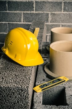 construction of a modular chimney, close-up