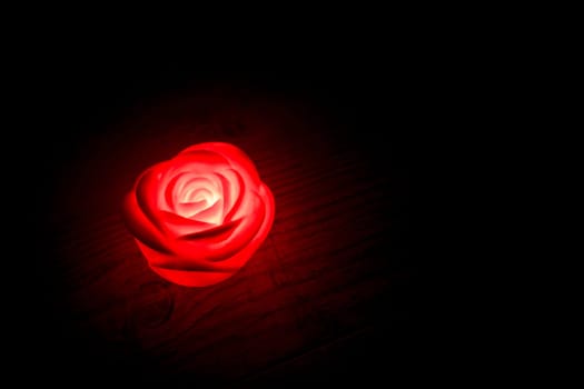 Valentine Card - Red Rose In Romantic Background