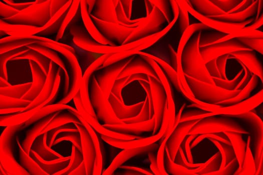 Valentine invitation and red roses