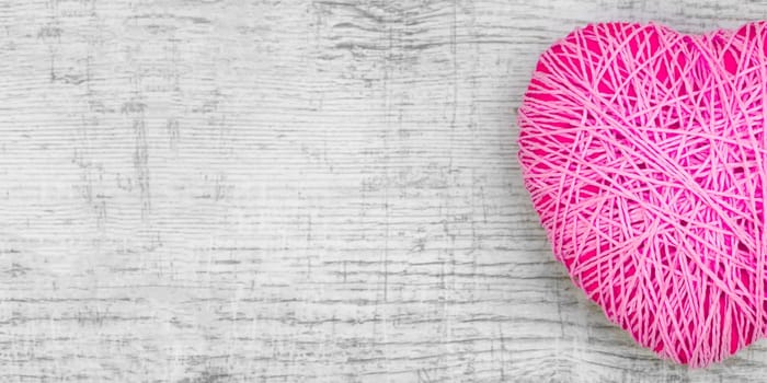 Pink clew in shape of heart
