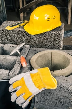 construction of a modular chimney, close-up