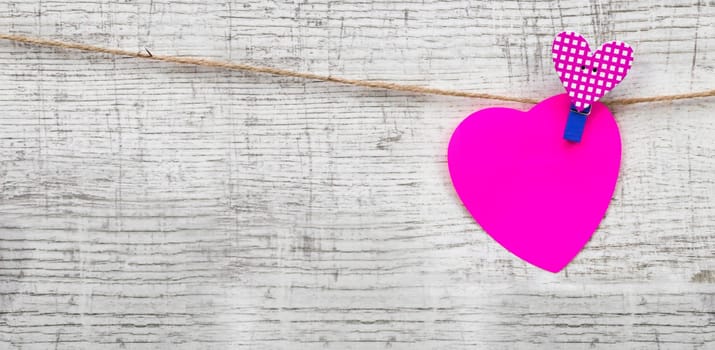 Colorful Heart Note Papers on wooden background