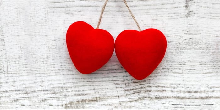 Happy Valentine's Day with red Cherry hearts