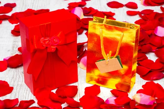 Valentine's Day shopping and gift box