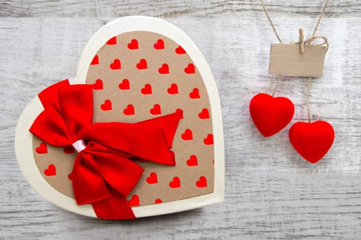 Valentine's Day, surprise gift box with red Cherry hearts