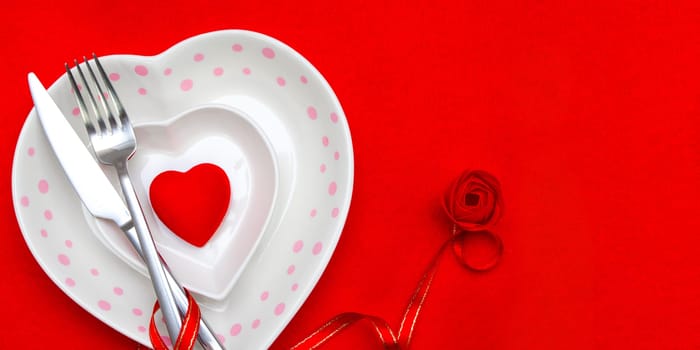 Valentine's Day festive romantic table setting