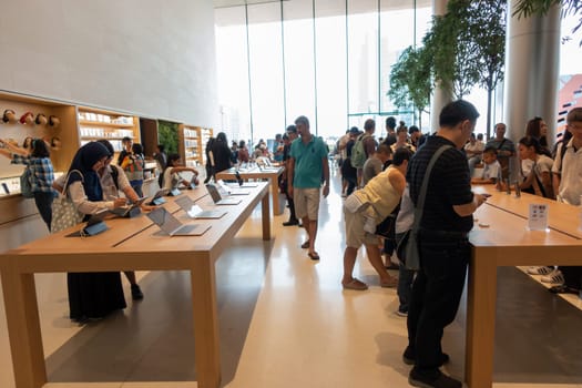 BANGKOK, THAILAND - 12 January 2019- View of an Apple store at the Icon Siam: a large shopping mall in Bangkok, Thailand