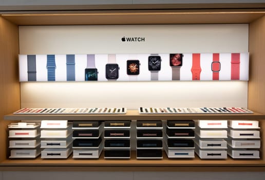BANGKOK, THAILAND - 12 January 2019- View of an Apple store at the Icon Siam: a large shopping mall in Bangkok, Thailand