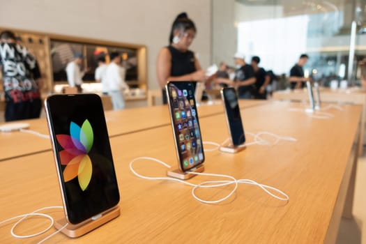 BANGKOK, THAILAND - 12 January 2019- View of an Apple store at the Icon Siam: a large shopping mall in Bangkok, Thailand