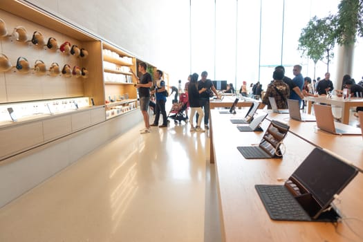 BANGKOK, THAILAND - 12 January 2019- View of an Apple store at the Icon Siam: a large shopping mall in Bangkok, Thailand