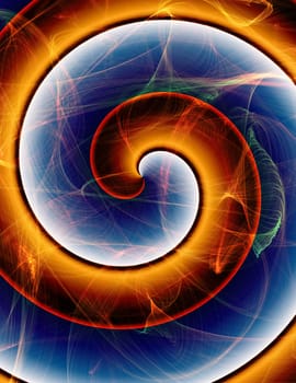 Swirling abstract. Colorful lights and curved lines