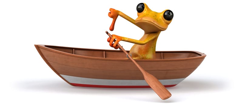 Fun frog- 3D Illustration