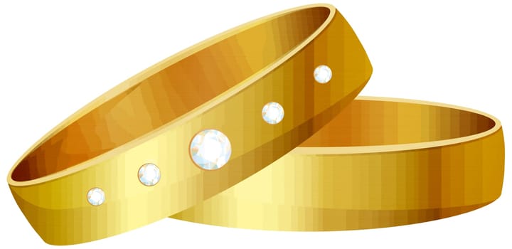 gold wedding ring diamond romance metallic illustration