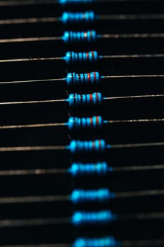 many new resistors stay together in close ups