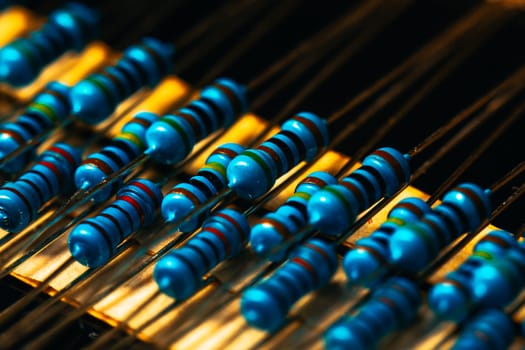 many new resistors stay together in close ups