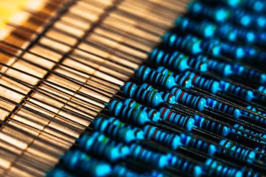 many new resistors stay together in close ups