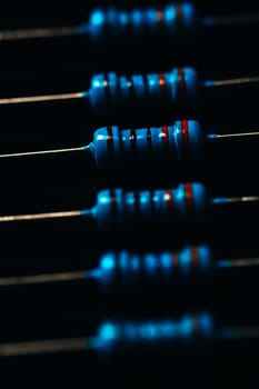 many new resistors stay together in close ups