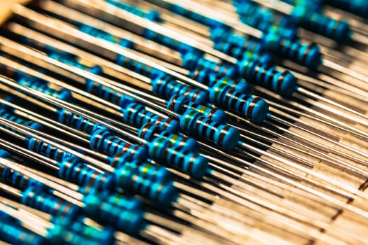 many new resistors stay together in close ups