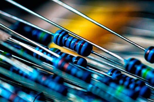 many new resistors stay together in close ups