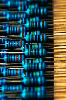 many new resistors stay together in close ups