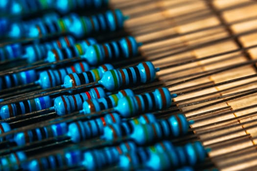 many new resistors stay together in close ups