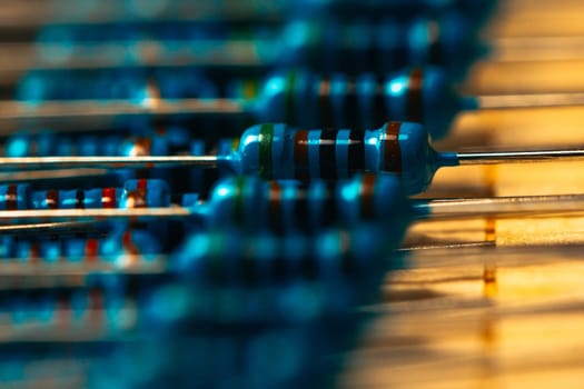 many new resistors stay together in close ups