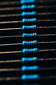 many new resistors stay together in close ups