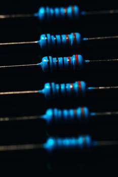 many new resistors stay together in close ups