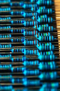 many new resistors stay together in close ups